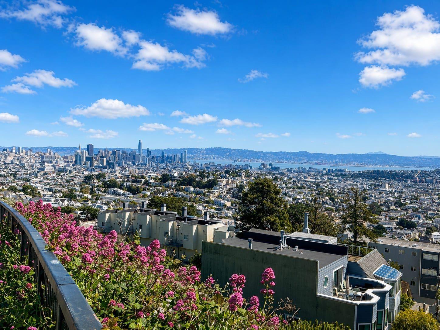 San Francisco skyline and Bay Area rooftops from a hilltop — the region Gadget Construction has served for 12+ years