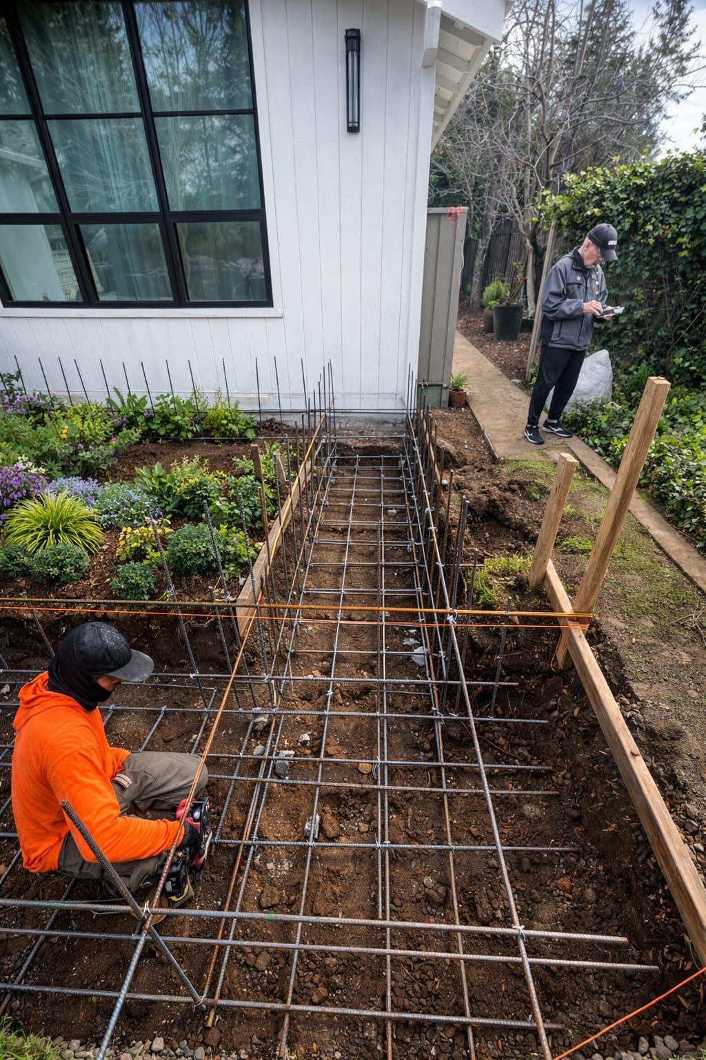 New Foundation & Rebar Layout — Concrete Foundations project in Bay Area by Gadget Construction